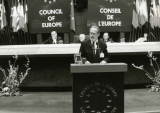 Wystapienie marszałka Senatu Augusta Chełkowskiego na konferencji przewodniczących parlamentów krajów członkowskich Rady Europy